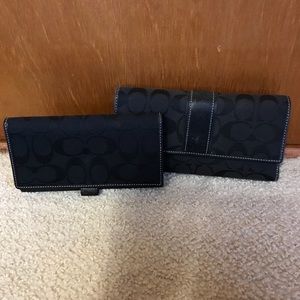 Black Coach Wallet with Matching Checkbook Cover